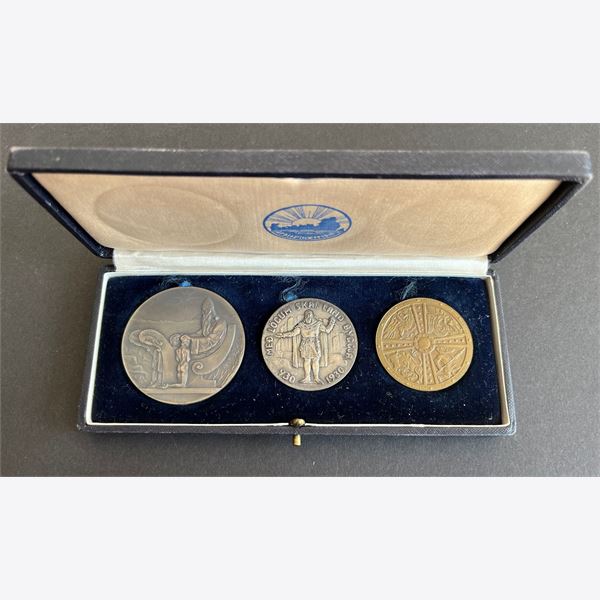 Parliament Millenary Set Of Three Silver Bronze In Box 1930