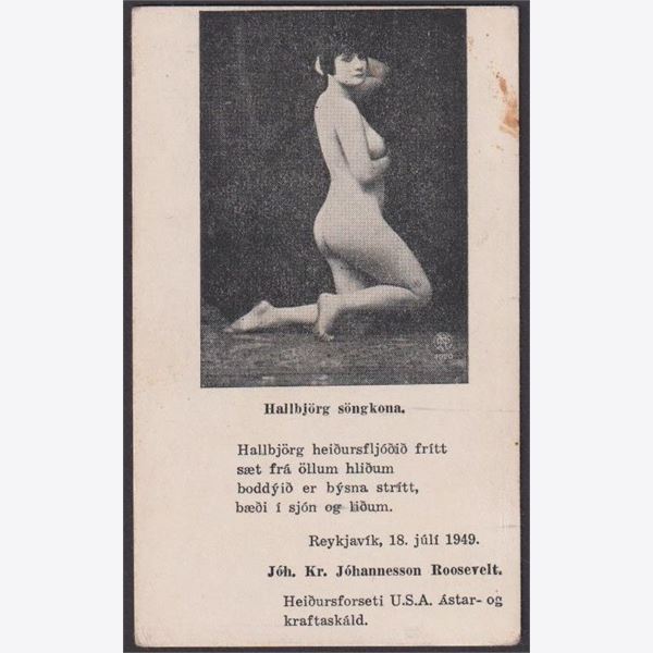 Rare nude Postcard Jóh Kr Jóhannesson Seems that the number has